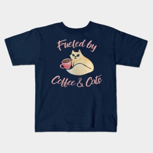 Fueled by Coffee and Cats Kids T-Shirt